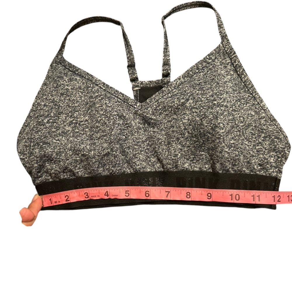 Pink Victoria’s Secret Women's Black and Gray Sports Bra Medium I B80 - Picture 5 of 9